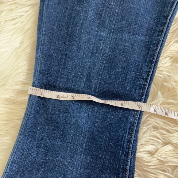Quality denim X2 “ fit and flare” dark wash flare leg wide leg boot cut sz 2 L - Picture 17 of 17